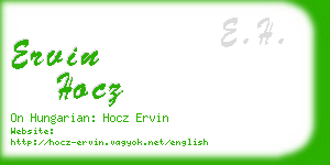 ervin hocz business card